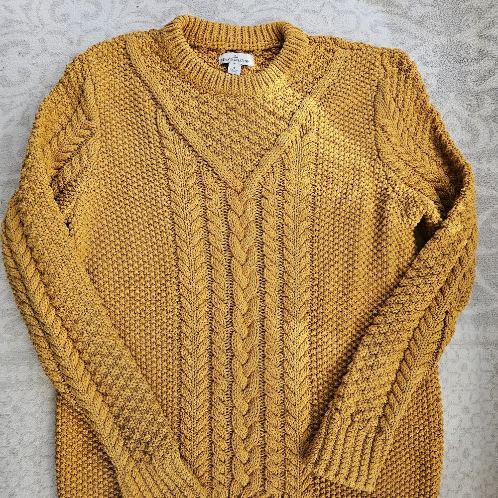 LLBean Signature Harvest Gold colored Cotton Sweater